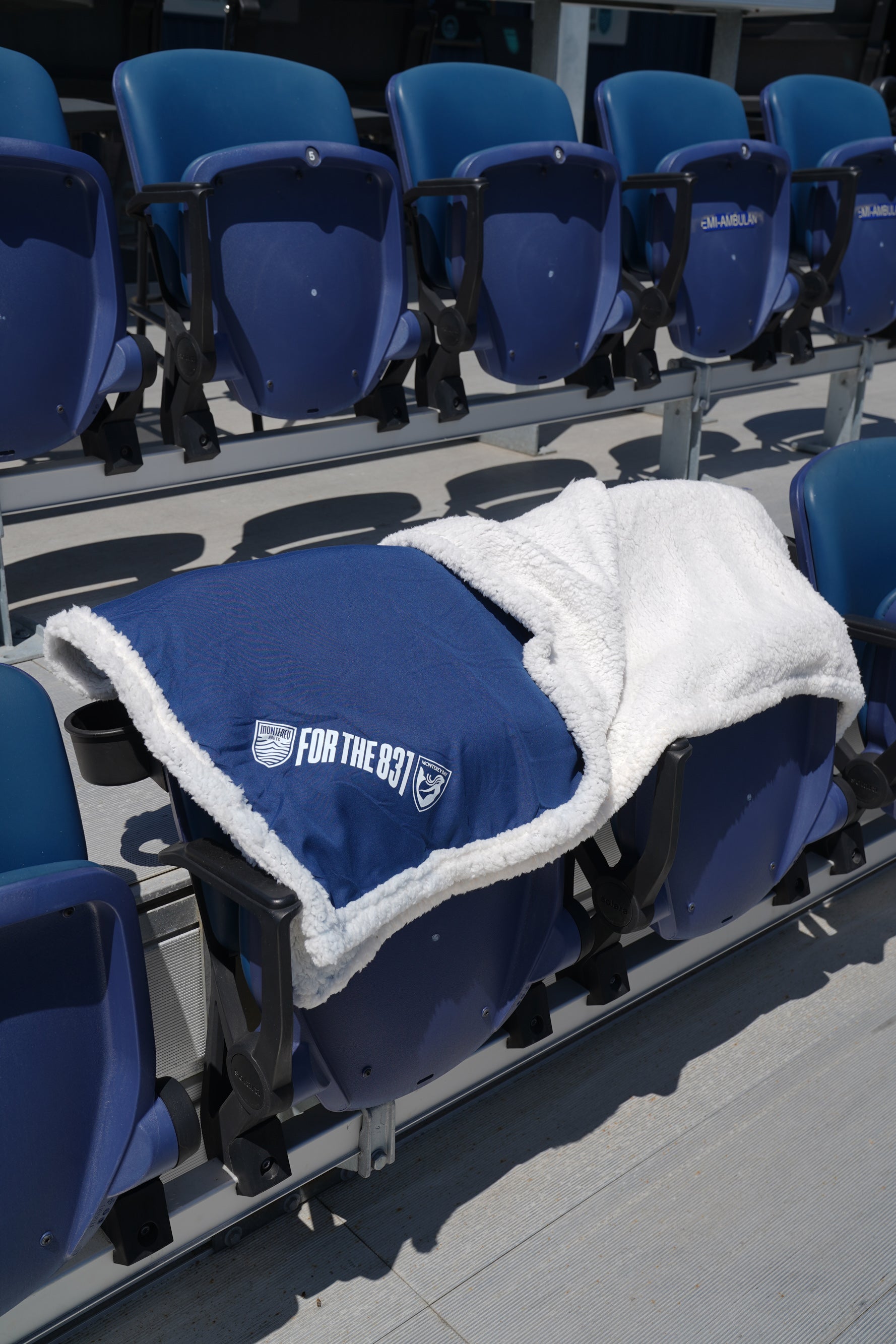 Navy Sherpa Blanket
