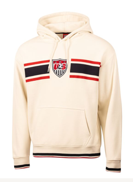 U.S. Soccer Officially Licensed - Cream. Striped Hoodie