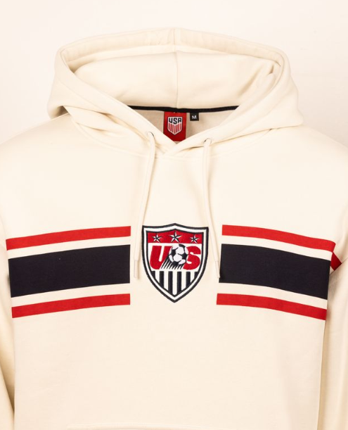 U.S. Soccer Officially Licensed - Cream. Striped Hoodie