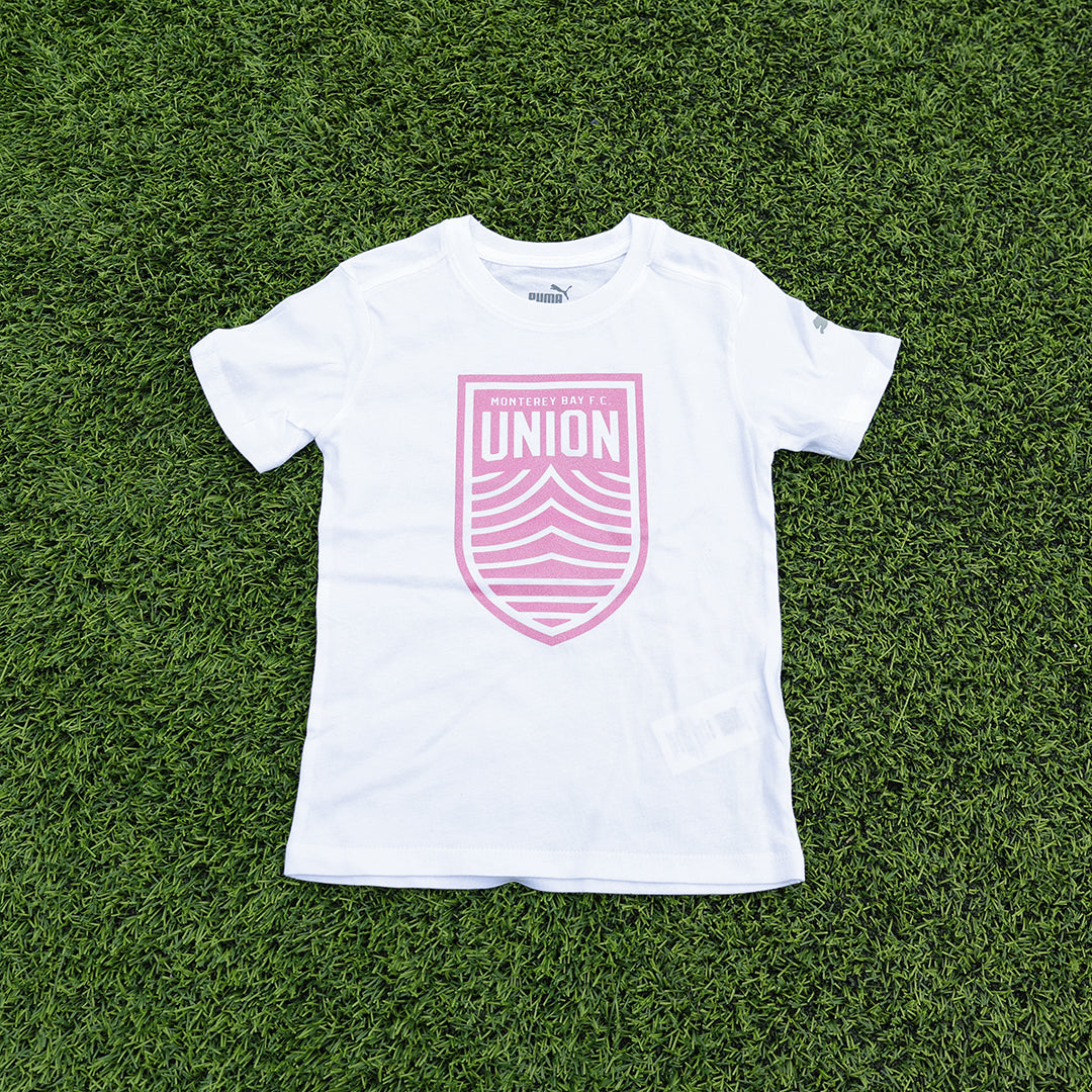 Youth White/Pink PUMA tee